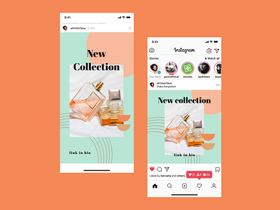 Instagram Post | New Perfume Collection 🌼 ad design collection design flat free graphic design illustration instagram latest media modern new perfume post social story ui