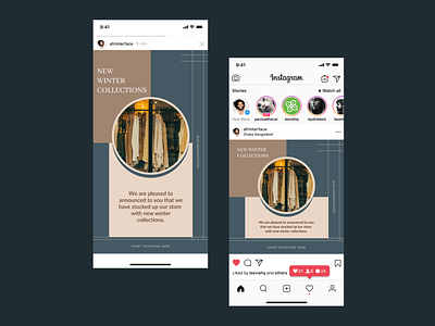 Instagram Post | New Winter Collection 🧦 ad design cloth collection design flat free graphic design illustration instagram media modern new post slick slim social story ui winter