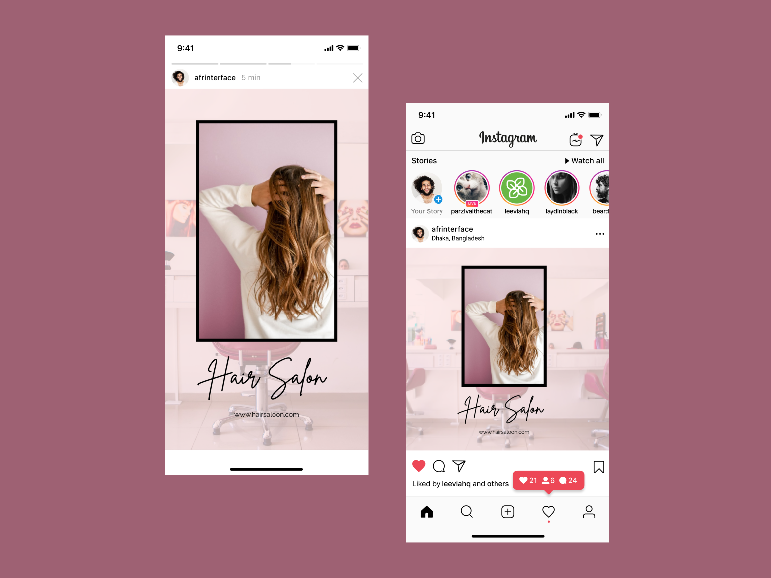 Instagram Post | Hair Salon Post 💇‍♀️ by Jhilmil Afrin on Dribbble