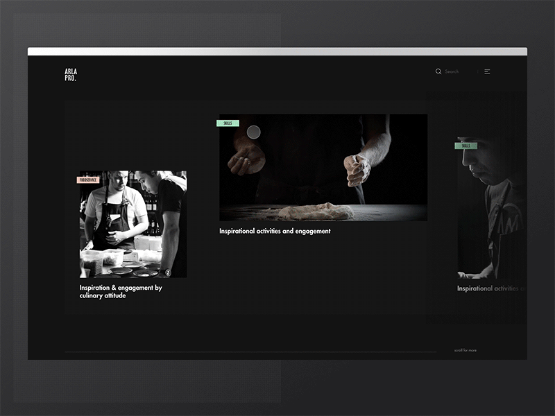 Expand story item black and white dark theme