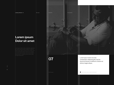 Grid System agency black and white dark theme grid nordic