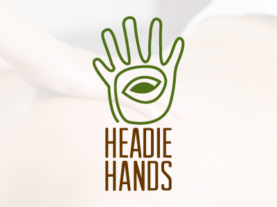 Headie Hands Logo brand eye hand logo massage masseuse