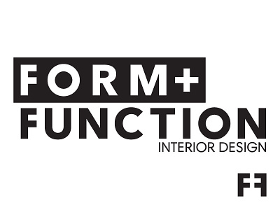 Form + Function B&W black and white form function interior design logo medical industry minimal