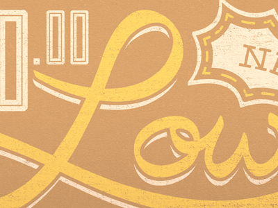 New Low brown script slab texture typography yellow
