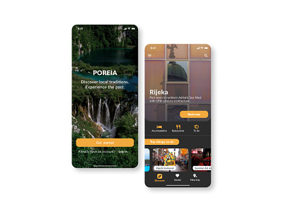 Poreia travel app app idea mobile portfolio travel ui ux