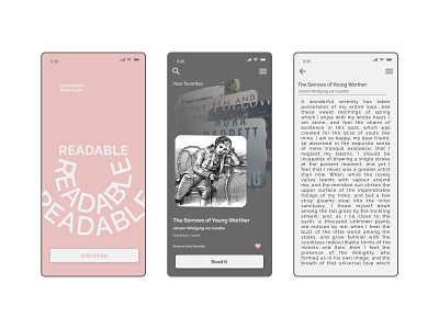 Readable app app design ebook idea mobile portfolio ui ux