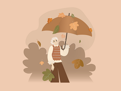 Autumn autumn autumn leaves character character design girl illustration illustration 2d vector vector art