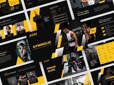 Gymholic - Executive Fitness Powerpoint Template gympresentation modern design portfolio powerpoint design powerpoint presentation powerpoint template presentation template