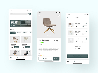 E Commerce Furniture App ecommerce furnitureapp graphic design portfolio ui uiuxdesign