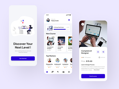 Online Cource App graphic design modern design onlineapp ui uiux ux