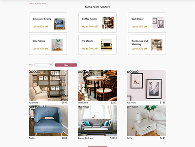 Maynooth Furniture - Category Page adobe xd design maynooth maynooth furniture ui ui design ui ux ui ux design ux web
