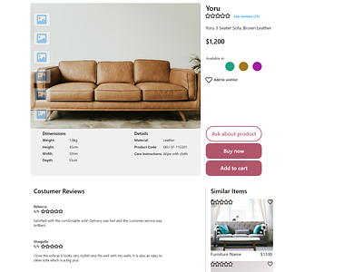Maynooth Furniture - Product Page adobe xd design maynooth maynooth furniture ui ui design ui ux ui ux design ux web