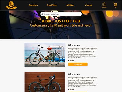 Roar Bikes Homepage Design adobe xd design ui ui design ui ux ui ux design