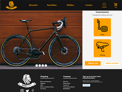 Roar Bikes Customization Page adobe xd bikes design roar roar bikes ui ui design ui ux ui ux design
