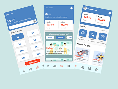 SIM Card App Screens adobe xd app application apps internet provider ui ui design ui ux ui ux design ux