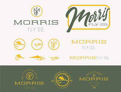 Morris Fly Co. Branding badges branding design fishing flyfishing graphic design illustration logo outdoors typography