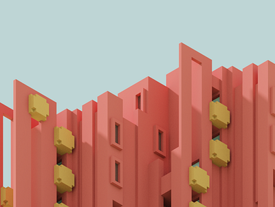 La Muralla Roja architecture voxel