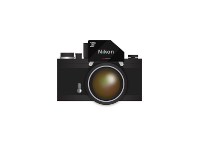 Nikon F Camera design illustration vector