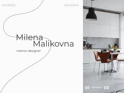 First screen for interior designer branding figma figma design web design