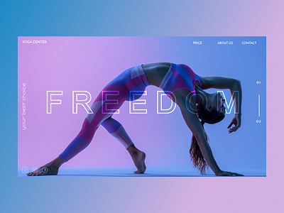 yoga center FREEDOM figma figma design gradient design photography web design