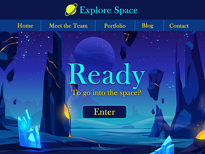 Space illustration Website Design