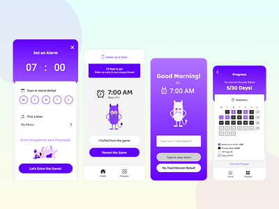 Wake up & Slay! alarmclock alarmclockapp design experiencedesign gamification productdesign ui user experience ux wakeupslay