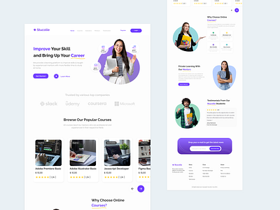 Stucolle - Online Course Website app branding design illustration landingpage logo ui uidesign uiux uiuxdesign ux visualdesign webdesign webdeveloper website