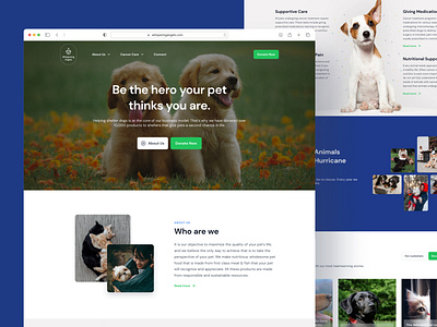 Pet Care - Landing Page animal landing page animals homepage landing page pet pet care pet insurance pet landing pet landing page pet ui design web ui website design