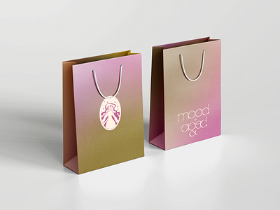 mood+aged shopping bag brand identity branding design fashion illustration logo shopping bag sustainability typography visual identity