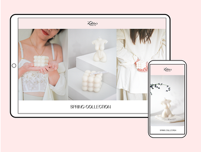 Lolita's Candle Co. Website Logo Banner brand branding chic design graphic design icon logo soy wax candle typography visual identity web design website