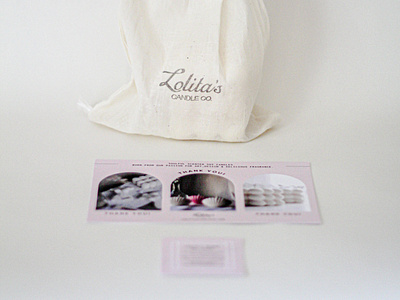 Lolita's Candle Co. Pouch and Thank You Card