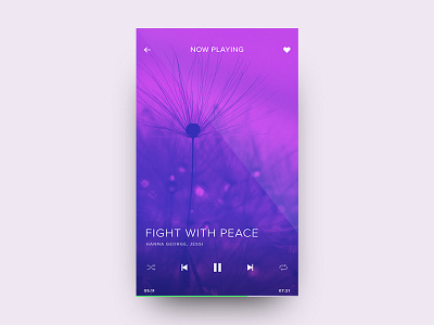 Minimal Music Player android app clean colorful concept ios iphone minimal music play player presentation