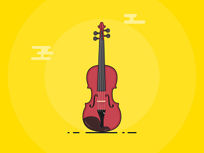 Violin Icon colorful flat icon illustration instrument music violin