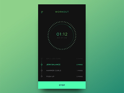 Workout tracker concept colorful concept speedometer tracker ui workout