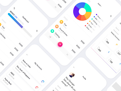 Expense Tracker android colorful expense tracker ios mobile app visual design
