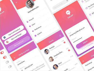 Minimal chat app android app chat clean colorful concept ios minimal mobile app ui visual design