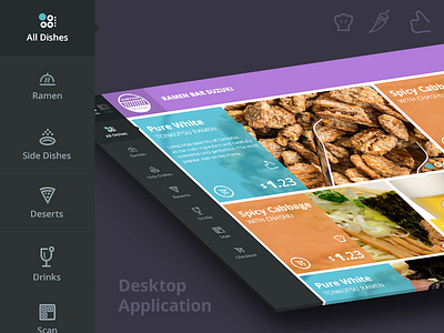 Desktop food application application designer flat food metro minimalist nav team interloop ui ux