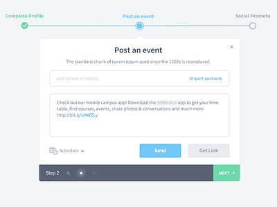 Post an event app application buttons event form inputs post post event ui ux wizard