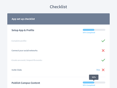 Checklist app application checklist list listing ui