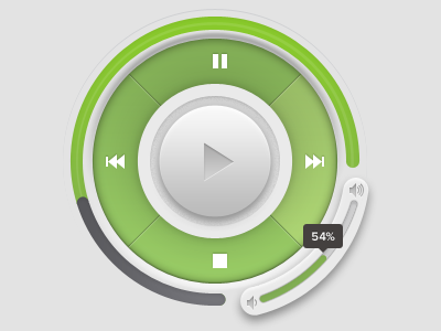 Music Player app control ios kit minimal music next pause play player ui ux volume