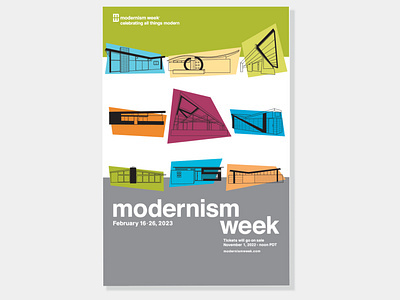 Modernism Week 2023 Posters branding minimal typography