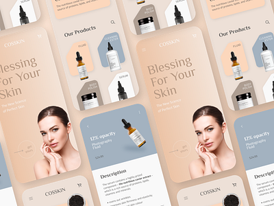 Skincare Store App app branding design figma mobile ui ux web
