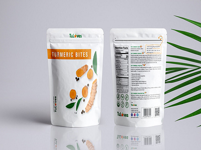 Turmeric Bites pouch label design