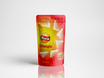 Marie Traingle pouch label design