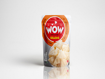 Wow snacks pouch label design