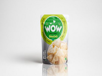 Wow snacks pouch label design