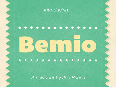 Bemio Now Available! bemio co-op donate download font joe lost prince sans stars type typography