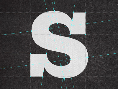 's' construction bold construction cyan font grid grunge guidelines klinic s serif slab typography