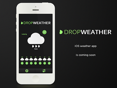 Drop Weather mobile concept app application drop green intersensus minimal ui weather