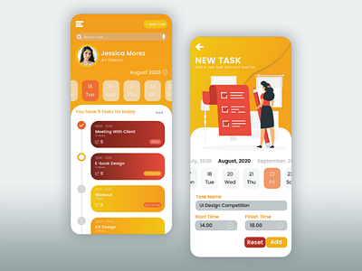 Task Manager UI Design app calendar design taskmanager